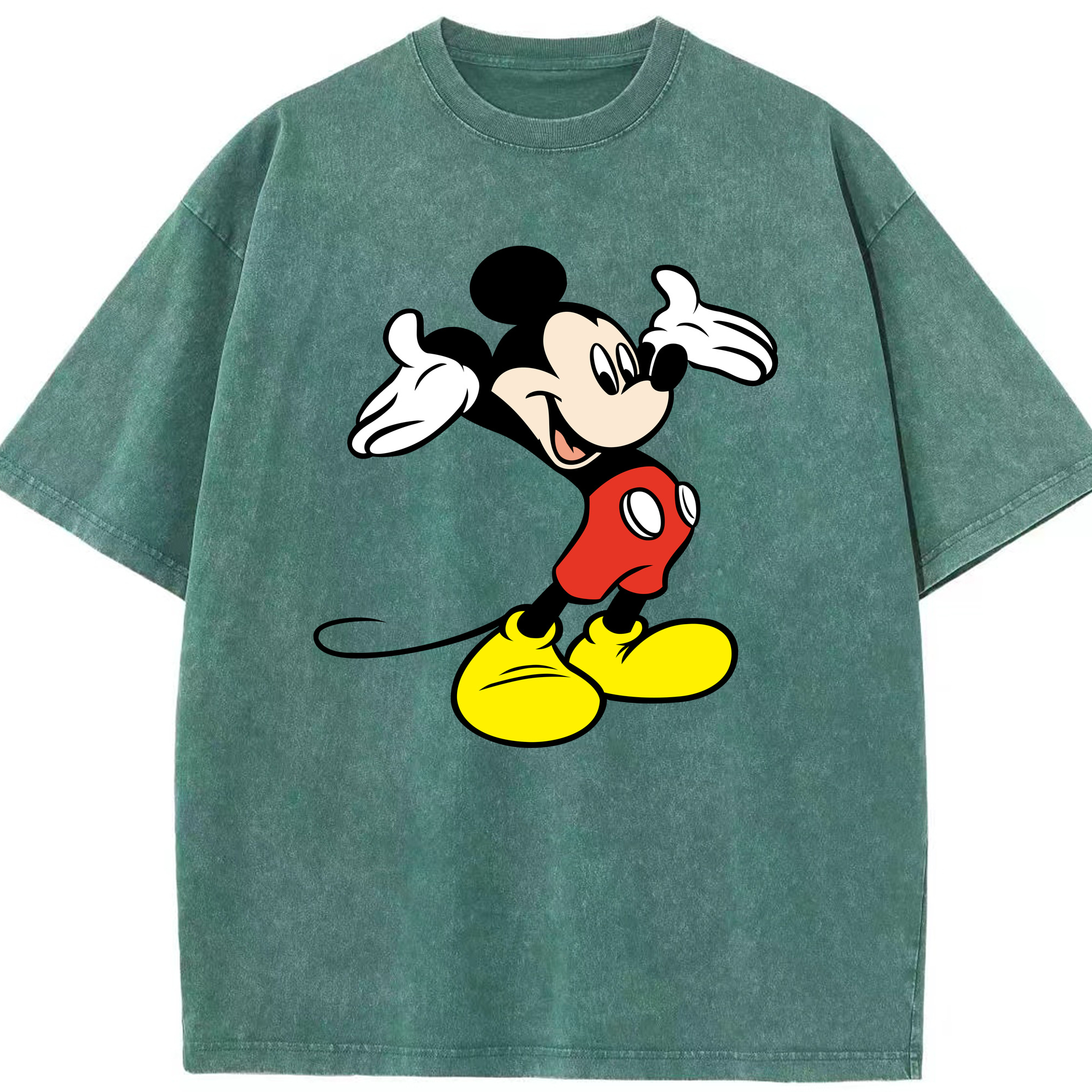 （画像用） ミッキーマウス Mickey Mouse 綿100% ヴィンテージ風 半袖Tシャツ（フロントプリント）